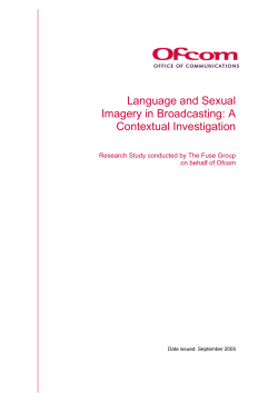 Language and Sexual Imagery in Broadcasting: A