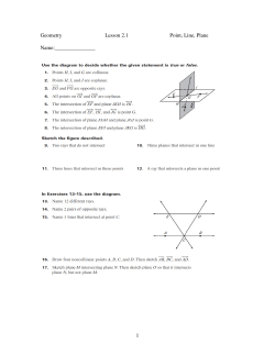 1 Geometry Lesson 2.1 Point, Line, Plane Name