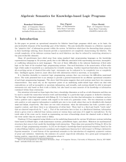 Algebraic Semantics for Knowledge-based