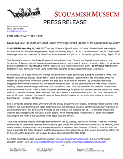 PRESS RELEASE - Suquamish Museum