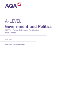 A-level Government and Politics Mark scheme Unit 01