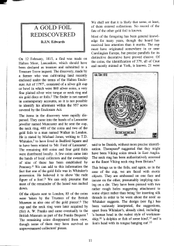 A GOLD FOIL - Lancaster Archaeological and Historical Society