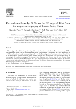 Flexural subsidence by 29 Ma on the NE edge of Tibet from the