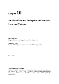 Chapter 10 Small and Medium Enterprises in Cambodia, Laos, and