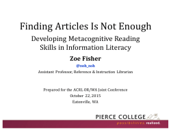 Presentation materials - ACRL-WA