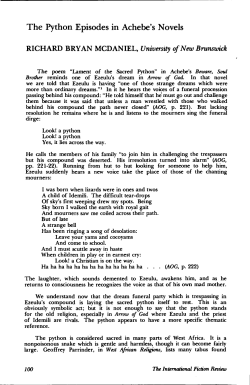 The Python Episodes in Achebe`s Novels