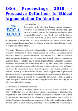 Persuasive Definitions In Ethical Argumentation On Abortion