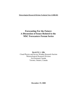 Forecasting For the Future: An Overview of the