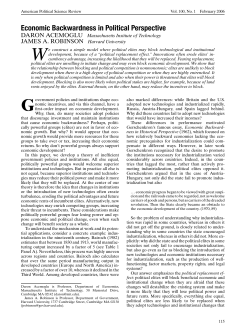 Economic Backwardness in Political Perspective