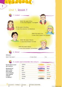Unit 1, lesson 1 - Acad&eacute;mie en ligne