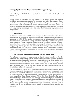Energy Systems: the Importance of Energy Storage