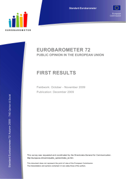 eurobarometer 72 first results - European Commission