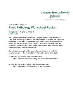 Plant Pathology Worksheet Packet