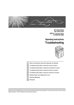 Operating Instructions Troubleshooting