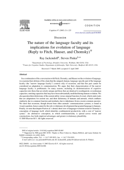 The nature of the language faculty and its implications for evolution