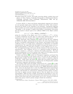 Moonshine beyond the monster - American Mathematical Society