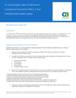 CA Technologies: New CA ARCserve&reg; Competitive Promotion