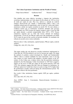 The Cuban Experiment: Institutions and the Wealth of