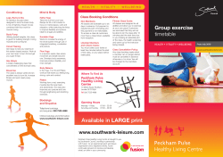 Group exercise timetable Available in LARGE print
