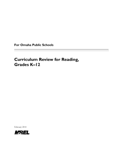 Curriculum Audit Reading Review