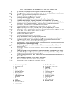 UNIT I GEOGRAPHY: ITS NATURE AND PERSPECTIVES REVIEW