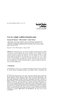 Core in a simple coalition formation game