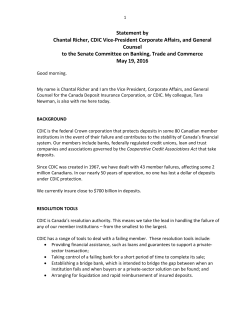 Statement by Chantal Richer, CDIC Vice