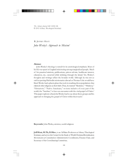 John Wesley`s Approach to Mission