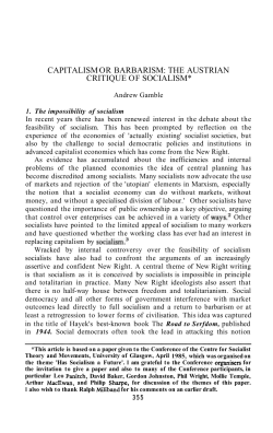 capitalism or barbarism: the austrian critique of