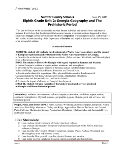 Eighth Grade Unit 2: Georgia Geography and The Prehistoric Period