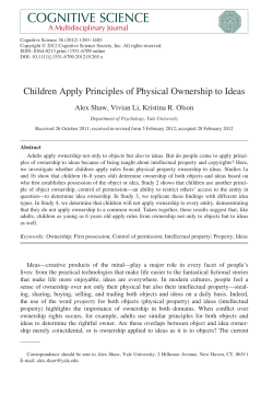 Children Apply Principles of Physical Ownership to Ideas