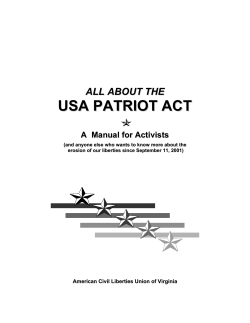usa patriot act - ACLU of Virginia