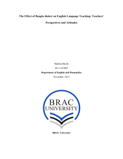 The Effect of Bangla dialect on English Language Teaching