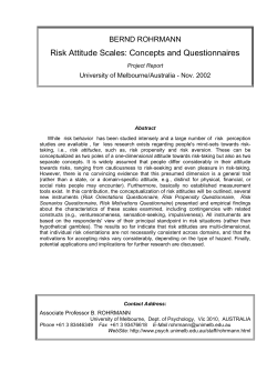Risk Attitude Scales: Concepts and Questionnaires