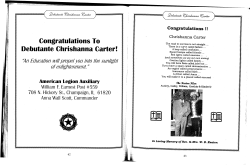 Congratulations To Debutante Ch . rishanna Carter!