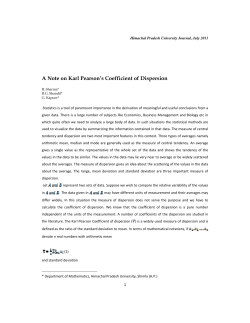 A Note on Karl Pearson`s Coefficient of Dispersion