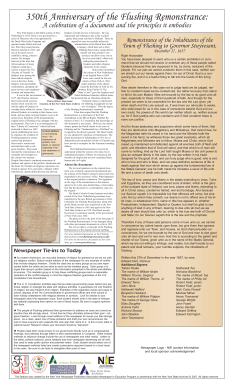 350th Anniversary of the Flushing Remonstrance