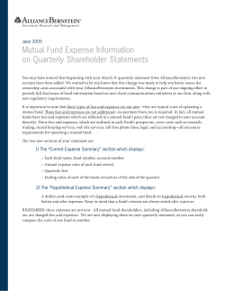 Mutual Fund Expense Information on Quarterly