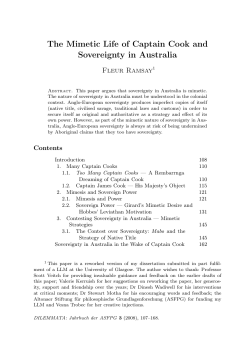 The Mimetic Life of Captain Cook and Sovereignty in Australia