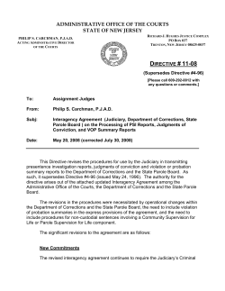 Judiciary, Department of Corrections, State Parole Board