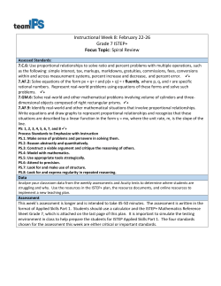 Instructional Week 8: February 22-26 Grade 7 ISTEP+ Focus Topic