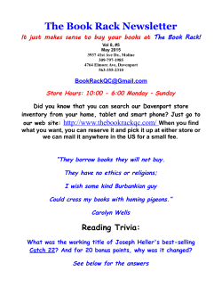 May Newsletter - The Book Rack