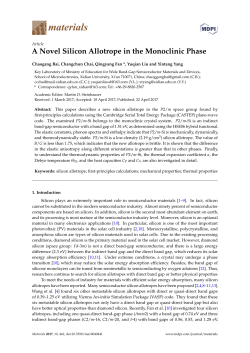 A Novel Silicon Allotrope in the Monoclinic Phase