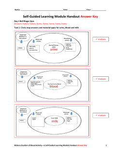 Self-Guided Learning Module Handout Answer Key urine blood milk