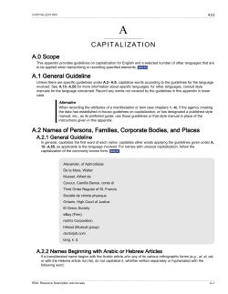 Capitalization - RDA Steering Committee