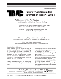 Future Truck Committee Report - `A Brief Look At The Far Horizon`