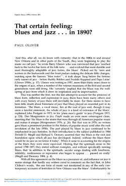 That certain feeling: blues and jazz &hellip; in 1890?