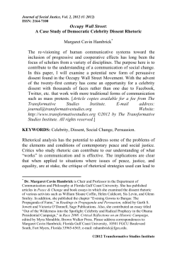 Occupy Wall Street: A Case Study of Democratic Celebrity Dissent