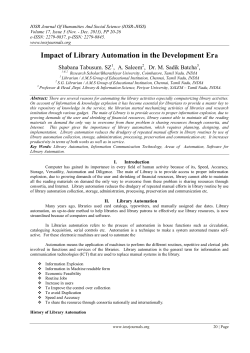 Impact of Library Automation in the Development Era