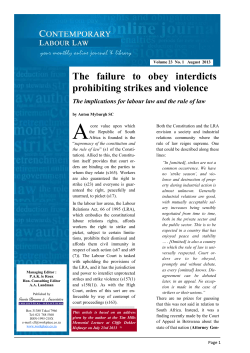 The failure to obey interdicts prohibiting strikes and violence